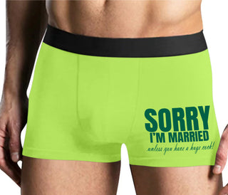 Sorry I'm Married Unless You Have A Huge Cock - Yellow Boxer Brief
