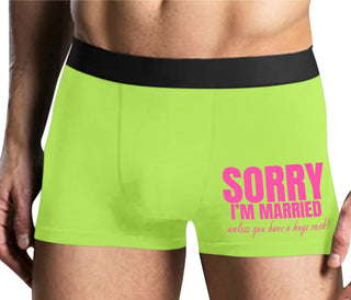 Sorry I'm Married Unless You Have A Huge Cock - Yellow Boxer Brief