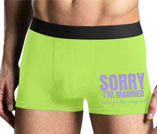 Sorry I'm Married Unless You Have A Huge Cock - Yellow Boxer Brief