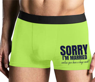 Sorry I'm Married Unless You Have A Huge Cock - Yellow Boxer Brief
