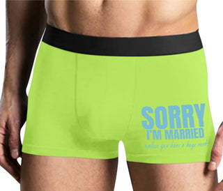 Sorry I'm Married Unless You Have A Huge Cock - Yellow Boxer Brief
