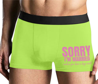 Sorry I'm Married Unless You Have A Huge Cock - Yellow Boxer Brief