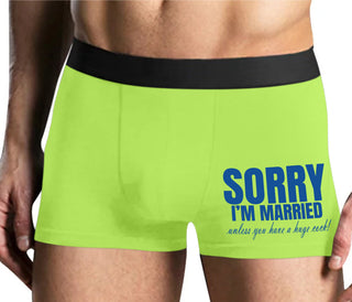 Sorry I'm Married Unless You Have A Huge Cock - Yellow Boxer Brief
