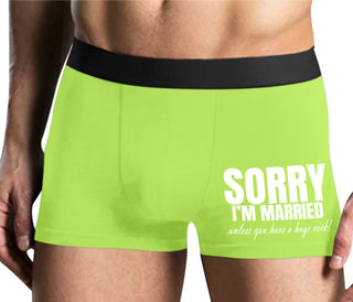Sorry I'm Married Unless You Have A Huge Cock - Yellow Boxer Brief