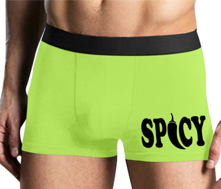 Spicy - Cute Pepper Logo - Yellow Boxer Brief