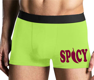 Spicy - Cute Pepper Logo - Yellow Boxer Brief