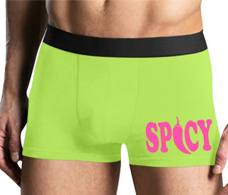 Spicy - Cute Pepper Logo - Yellow Boxer Brief