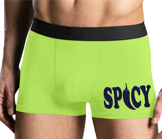 Spicy - Cute Pepper Logo - Yellow Boxer Brief