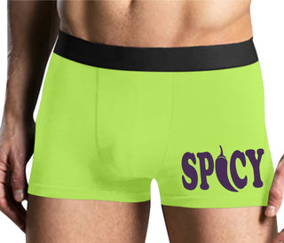 Spicy - Cute Pepper Logo - Yellow Boxer Brief