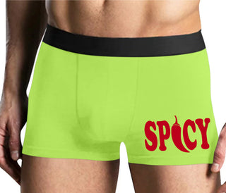 Spicy - Cute Pepper Logo - Yellow Boxer Brief