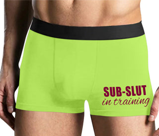 Sub Slut In Training - Yellow Boxer Brief