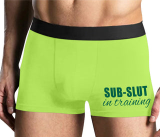 Sub Slut In Training - Yellow Boxer Brief