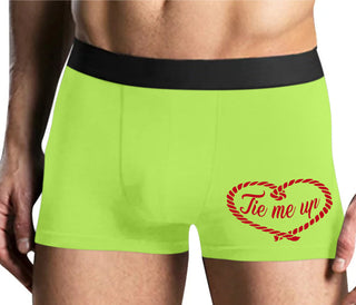 Tie Me Up - Cute Rope Design - Yellow Boxer Brief