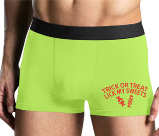 Trick Or Treat Lick My Sweets - Yellow Boxer Brief