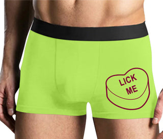 Valentines Day Candy - Lick Me - Yellow Boxer Brief