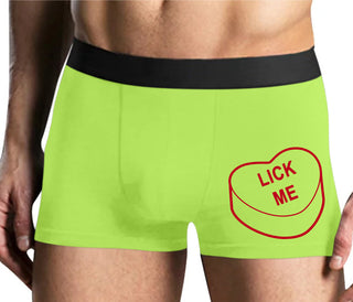Valentines Day Candy - Lick Me - Yellow Boxer Brief