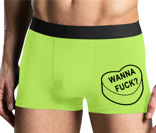 Valentines Day Candy - Wanna Fuck - Yellow Boxer Brief