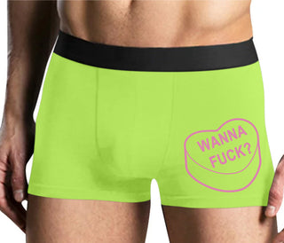Valentines Day Candy - Wanna Fuck - Yellow Boxer Brief