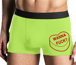 Valentines Day Candy - Wanna Fuck - Yellow Boxer Brief