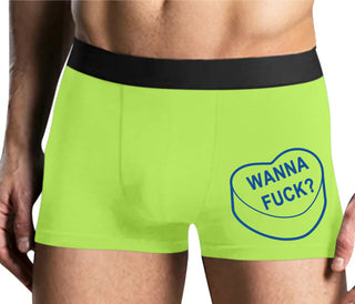 Valentines Day Candy - Wanna Fuck - Yellow Boxer Brief
