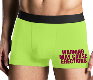 Warning May Cause Erections - Yellow Boxer Brief