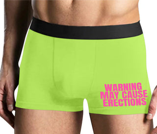 Warning May Cause Erections - Yellow Boxer Brief