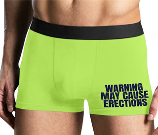 Warning May Cause Erections - Yellow Boxer Brief