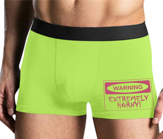 Warning Extremely Horny - Yellow Boxer Brief