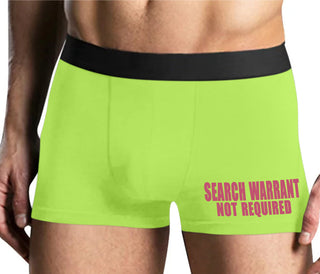 Search Warrant Not Required - Yellow Boxer Brief
