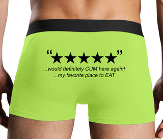 Five Star Review - Would Cum Again - Neon Yellow Boxer Brief