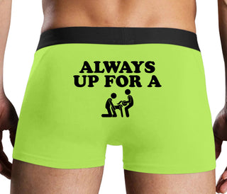 Always Up For A Threesome - Neon Yellow Boxer Brief