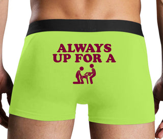 Always Up For A Threesome - Neon Yellow Boxer Brief