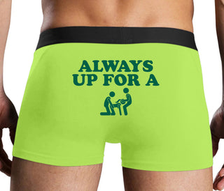 Always Up For A Threesome - Neon Yellow Boxer Brief