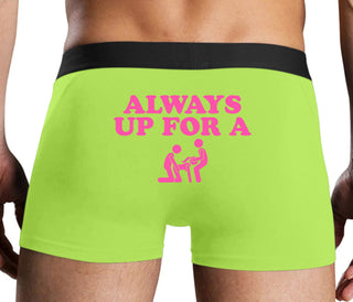 Always Up For A Threesome - Neon Yellow Boxer Brief