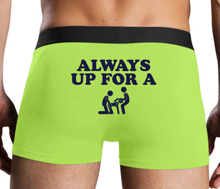 Always Up For A Threesome - Neon Yellow Boxer Brief
