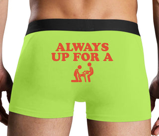 Always Up For A Threesome - Neon Yellow Boxer Brief