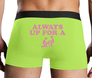 Always Up For A Threesome - Neon Yellow Boxer Brief