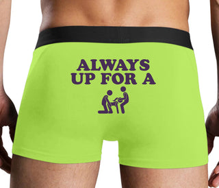 Always Up For A Threesome - Neon Yellow Boxer Brief