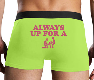 Always Up For A Threesome - Neon Yellow Boxer Brief