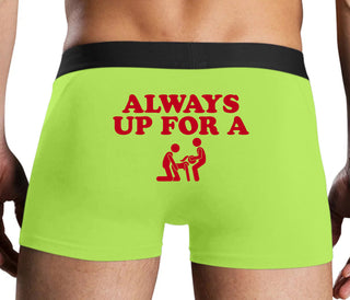 Always Up For A Threesome - Neon Yellow Boxer Brief