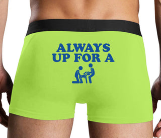 Always Up For A Threesome - Neon Yellow Boxer Brief