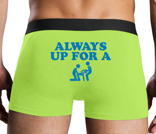 Always Up For A Threesome - Neon Yellow Boxer Brief