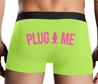 Anal Plug Me - Neon Yellow Boxer Brief