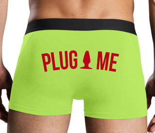 Anal Plug Me - Neon Yellow Boxer Brief
