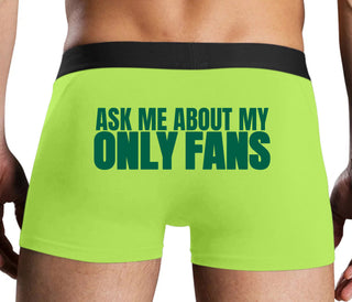 Ask Me About My Only Fans - Neon Yellow Boxer Brief