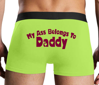 My Ass Belongs To Daddy - Neon Yellow Boxer Brief