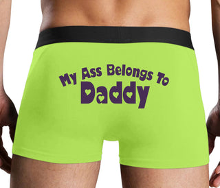 My Ass Belongs To Daddy - Neon Yellow Boxer Brief