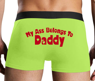 My Ass Belongs To Daddy - Neon Yellow Boxer Brief