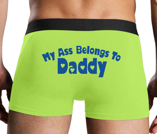 My Ass Belongs To Daddy - Neon Yellow Boxer Brief