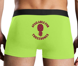 Available for Threesomes - Swinger Pineapple - Neon Yellow Boxer Brief